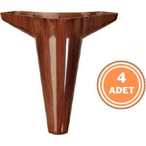 4 Adet Wetra Lükens Ayak Dolap Mobilya Koltuk Ayağı 15 cm Ahşap Desen