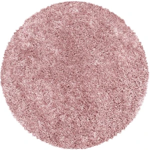 Yuvarlak Halı Yumuşak Yüksek Havlı 30 mm Shaggy Salon Halısı Düz Gül Kurusu Pembe Renkli