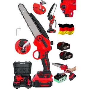Germany Steel Alman 906 Rp 10 Pilli Otomatik Yağlamalı Çift Bataryalı Zinçirli Odun Dal Budama Makinası 20 cm Pala