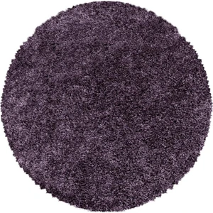 Yuvarlak Halı Yumuşak Yüksek Havlı 30 mm Shaggy Salon Halısı Düz Mor Lila Renkli