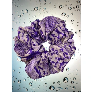 Mois Acs Mois Atelier Mor Yılan Derisi Saten Kumaş Lastikli Kadın Simit Saç Tokası  Bayramlık