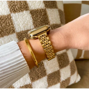 Bushco Store Apple Watch Uyumlu Slim Gold  Çelik Kordon  38-40-41 mm