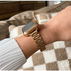 Bushco Store Apple Watch Uyumlu Slim Rose Gold Çelik Kordon  38-40-41 mm