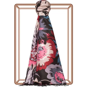 Ipekevi Nihavent Desenli Ipek Şal 06111-SIYAH Kırmızı