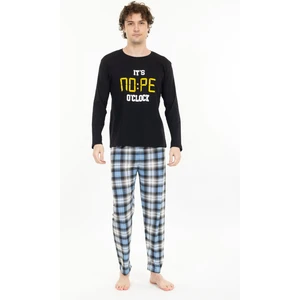 Erkek Baskılı Pijama Takımı Uzun Kollu Tampap