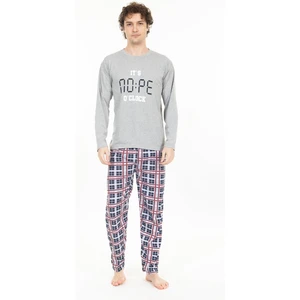 Erkek Baskılı Pijama Takımı Uzun Kollu Tampap