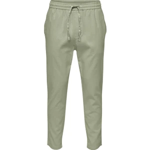 Only & Sons Dar Paça Gri - Yeşil Erkek Kargo Pantolon Onslınus Crop 0007 Cot Lın Pnt Noos