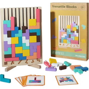 Ahşap Çok Fonksiyonlu Tetris Yapı Taşı Bulmaca Çocuk Bebek Eğitici Erken Eğitim Düşünme Eğitimi Bulmaca Oyuncak (Yurt Dışından)