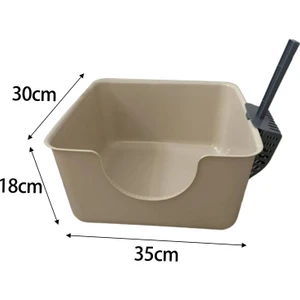 Üstü Açık Pet Çöp Tepsisi Sıçrama Önleyici Kedi Lazımlığı Yavru Kedi Küçük Orta Kediler Için Yüksek Taraflı Kitty Çöp Tavası ile Kedi Kumu Kutusu (Yurt Dışından)