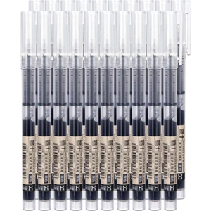 20 Parça 0.5mm Ince Nokta Düz Sıvı Jel Kalem Hızlı Kuru Rulo Tükenmez Kalem (Yurt Dışından)