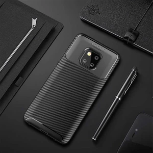 Huawei Mate 20 Pro Kılıf Karbon Koruyucu Yumuşak Silikon Nero Kapak