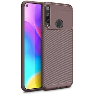 Huawei P40 Lite E Kılıf Karbon Koruyucu Yumuşak Silikon Nero Kapak