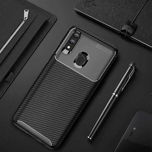 Huawei P Smart 2019 Kılıf Karbon Koruyucu Yumuşak Silikon Nero Kapak