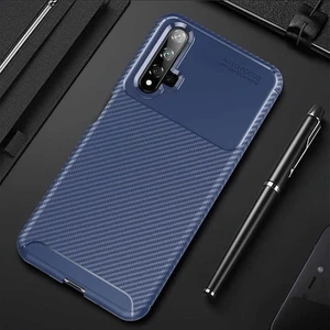 Huawei Nova 5t Kılıf Karbon Koruyucu Yumuşak Silikon Nero Kapak