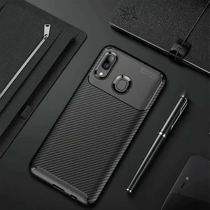 Samsung Galaxy A20 Kılıf Karbon Koruyucu Yumuşak Silikon Nero Kapak