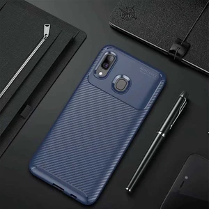 Samsung Galaxy A20 Kılıf Karbon Koruyucu Yumuşak Silikon Nero Kapak