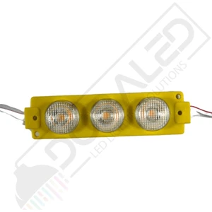 12 Volt Amber (Sarı) 3 Watt 3 Lü Lensli 3030 Reklamcı Modül 10 Adet