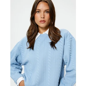4Wak10046Ek 637 Mavi Kadın Jersey Sweatshırt