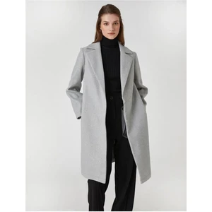 3Wak00072Ew Gri Melanj Grm Kadın Outerwear Kaban