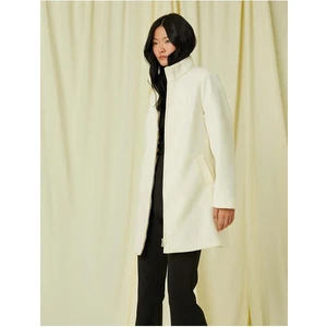 3Wak00170Ew Ekru 002 Kadın Polyester Outerwear Kaban