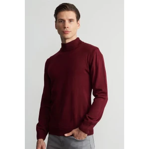 Mentality 3178 Yarım Balıkçı Yaka Triko Basic Bordo