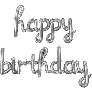 Folyo Balon Happy Birthday Yazılı El Yazılı Helyum Balon