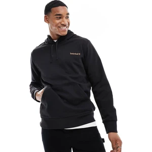 Small Linear Logo Print Hoodie Siyah Erkek Sweatshirt