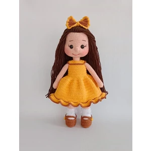 Oyuncak Park Sarı Güzeli Fatoş Bebek Amigurumi Organik Oyuncak