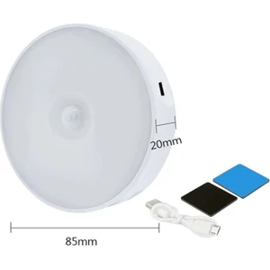 Hareket Sensörlü led ışık 8 Ledli Sarı Gün Işığı Lamba USB Şarjlı On/auto/off Modlu Dolap Içi, Koridor. Mutfak