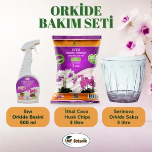 MF Botanik Orkide Saksı - Vera 3 Lt Orkide Toprağı - Vera-Plus Orkide Sıvı Bitki Besini 500 ml