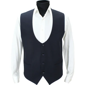 Mentor Regalo Büyük Beden U Yaka Yelek Lacivert Armürlü 52009