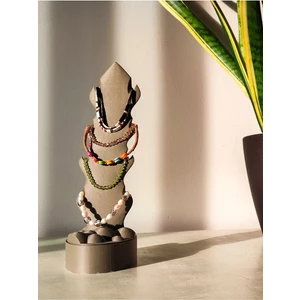 3D Layer Craft Dekoratif 2 Parça Takı Standı, Düzenleyici, Yüzük/küpe/kolye/takı Askılığı Siyah - Sert Plastik