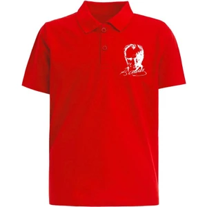 Polo Yaka Atatürk Baskılı Kısa Kollu 23 Nisan T-Shirt