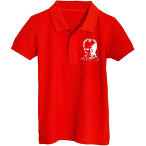 Polo Yaka Atatürk Baskılı Kısa Kollu 23 Nisan T-Shirt