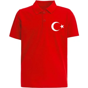 Polo Yaka Ay Yıldızlı Kısa Kollu 23 Nisan T-Shirt