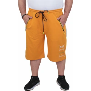 Moc Grande Mocgrande Erkek Büyük Beden Penye Şort Run Your City 24634 Hardal
