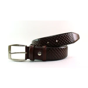 Mentor Regalo Deri Kemer Kahve Klasik Desenli 81052