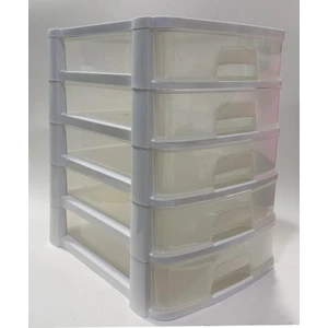 Şeffaf Raflı 5 Katlı Evrak Dosya Hırdavat Çekmecesi 35X26 H:39 cm A4 Dosya Kağıdı ve Dosyalara Rahat