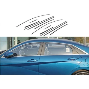 Hyundai elantra cam çerçevesi kenar çıtası krom 2021+ 12 parça