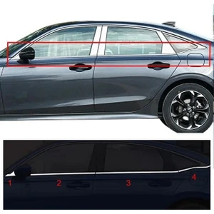 Honda civic fe1 cam kenar krom çıtası nikelajı 2021+ 8 parça