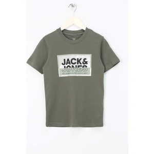 Jack & Jones Baskılı Füme Erkek Çocuk T-Shirt Jcologan Tee Ss Crew Neck Ss24 Jnr