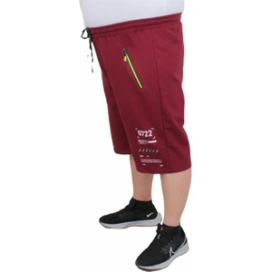 Erkek Büyük Beden Penye Şort Run Your City 24634 Bordo