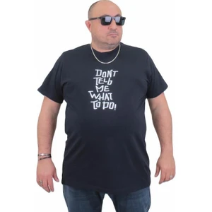 Erkek Büyük Beden Sıfır Yaka T-Shirt Cool Boys 24125 Lacıvert