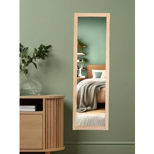 Beautiful Mirror Duvar Hol Antre Ofis Ayna Doğal Ahşap (121.5X37.5)