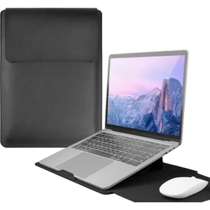 Seashell Digital Ayarlanabilir Standlı Dizüstü Bilgisayar Kılıfı ile 13 Inç Pu Deri Laptop Çantası-Siyah (Yurt Dışından)