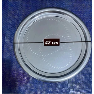Yıldız Çelik Paslanmaz Krom 6 Numara Çay ve Servis Tepsisi & Sini 42 cm