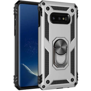 Samsung Galaxy S10E Uyumlu Kılıf Soldier Korumalı Yüzüklü ve Mıknatıslı Tpu Gövde Kılıf
