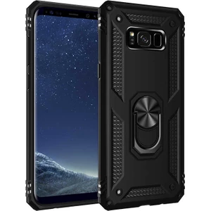 Samsung Galaxy S8 Plus Uyumlu Kılıf Soldier Korumalı Yüzüklü ve Mıknatıslı Tpu Gövde Kılıf
