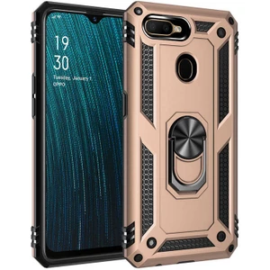 Oppo A5S Uyumlu Kılıf Soldier Korumalı Yüzüklü ve Mıknatıslı Tpu Gövde Kılıf