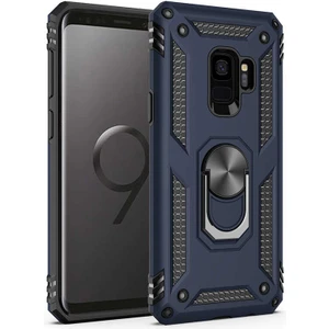 Samsung Galaxy S9 Uyumlu Kılıf Soldier Korumalı Yüzüklü ve Mıknatıslı Tpu Gövde Kılıf
